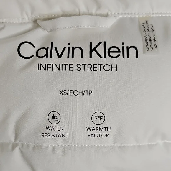 Calvin Klein White Puffer Coat Jacket with Hood - Picture 10 of 16